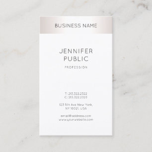 Elegant Sleek Faux Silver Modern Professional Business Card