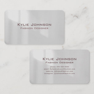 Elegant Sleek Metallic Platinum Professional Business Card