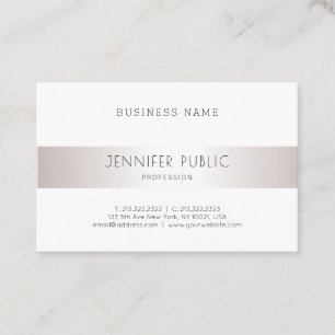Elegant Sleek Modern Design Trendy Silver Plain Business Card