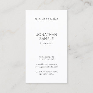 Elegant Sleek Professional Design Modern Plain Business Card