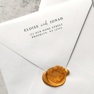 Elegant Sleek Stylish Modern Wedding Couple Simple Self-inking Stamp