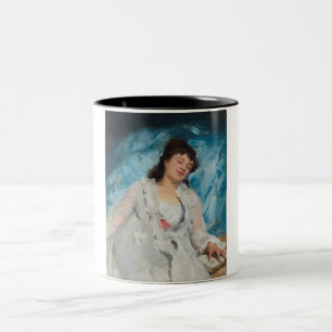 Elegant Sleeping French Woman (Sweet Repose) Two-Tone Coffee Mug