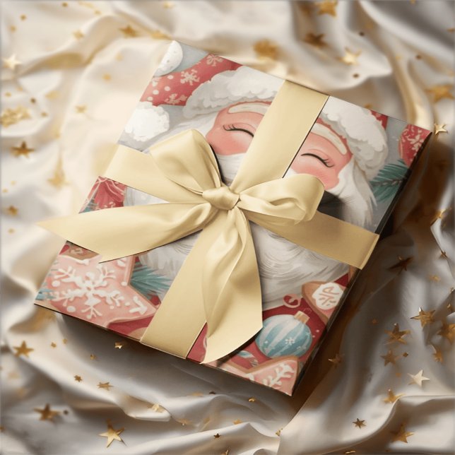 Elegant Sleeping Santa Claus Wrapping Paper | Vint (Creator Uploaded)