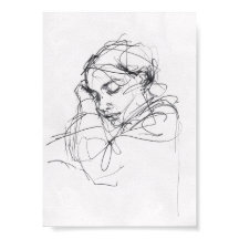 Elegant Sleeping Woman Portrait - Premium