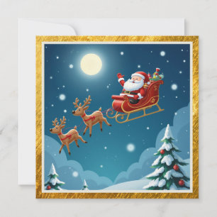 Elegant Sleigh Corporate Merry Christmas Holiday Card