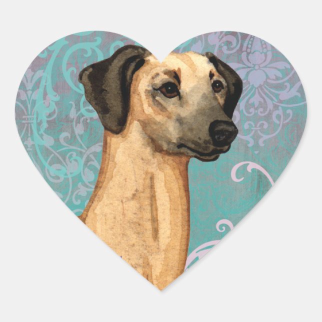 Elegant Sloughi Heart Sticker (Front)