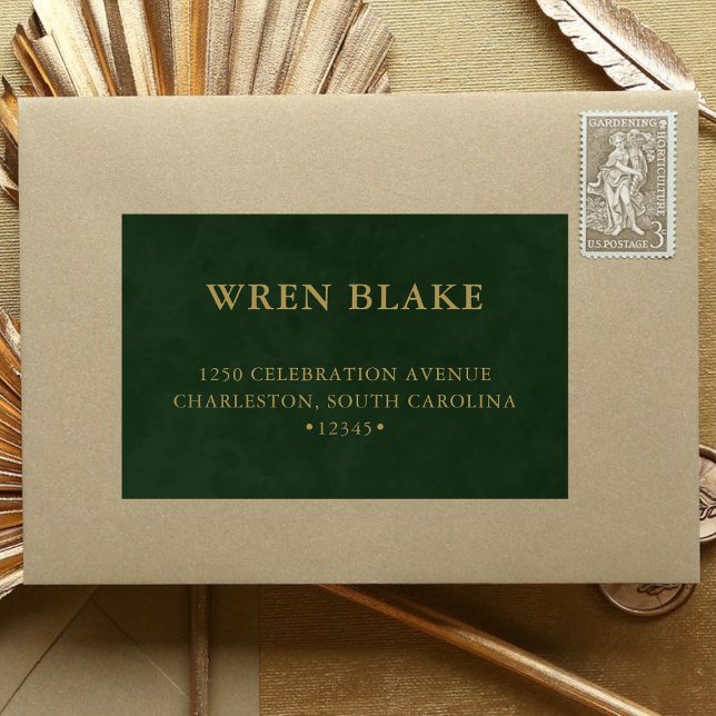 Elegant Small Business Dark Green & Gold Shipping (Creator Uploaded)