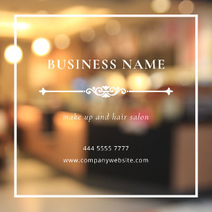 Elegant Small Business Salon Name White Frame