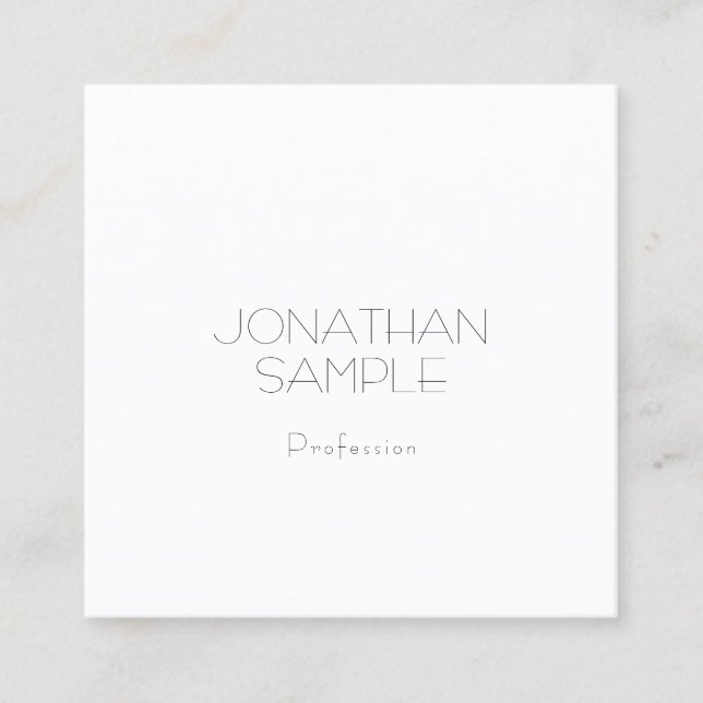 Elegant Smart Square Design Luxury Modern Plain Square Business Card (Front)