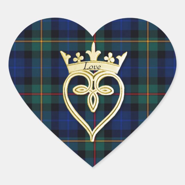 Elegant Smith Plaid Heart Wedding Sticker (Front)