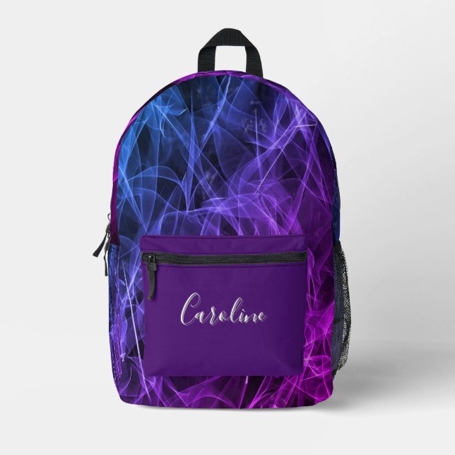 Elegant Smoke Swirl Personalised Backpack (Front)