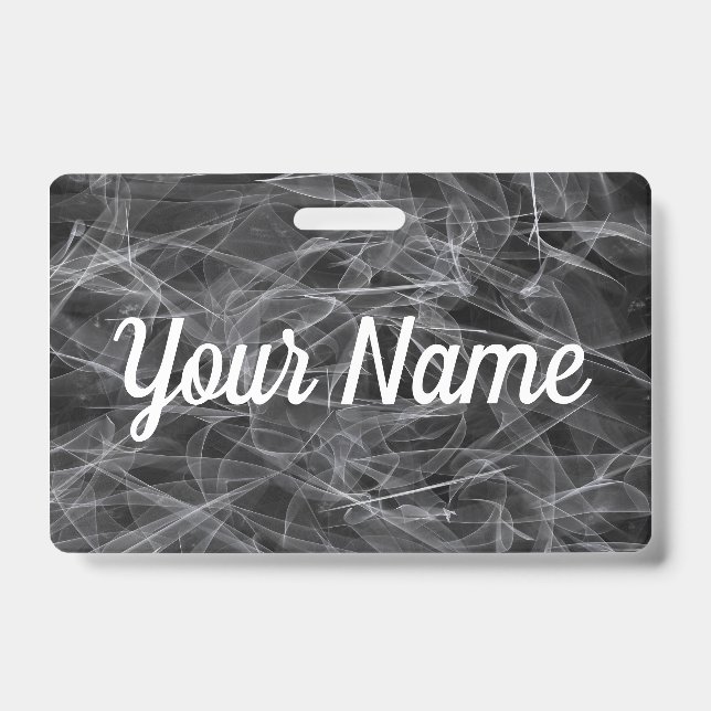 Elegant Smoke Swirl Texture ID Badge (Front)