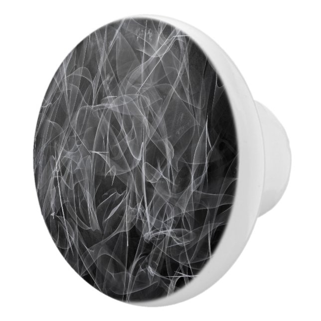 Elegant Smoke Swirls – Mystical Aesthetics Ceramic Knob (Right)