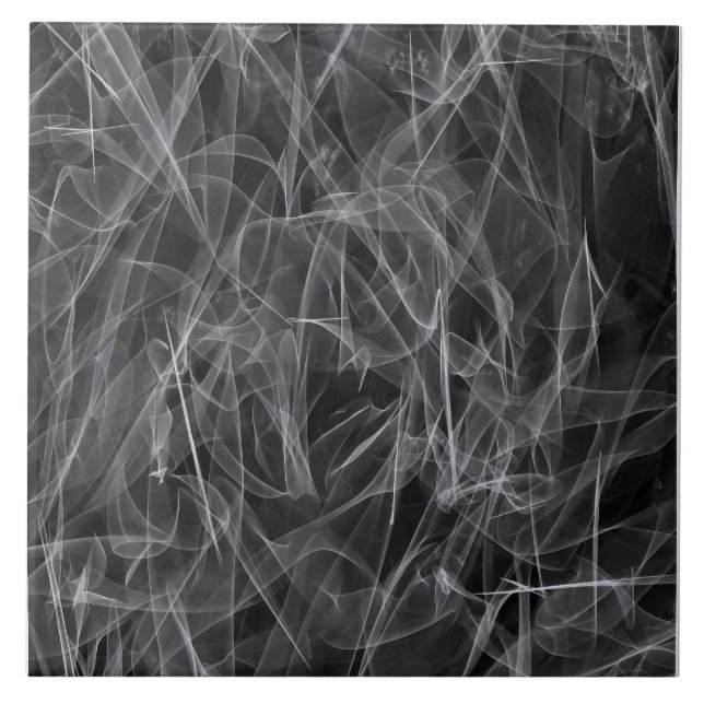 Elegant Smoke Swirls – Mystical Aesthetics Ceramic Tile (Front)