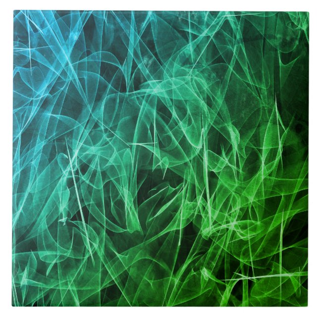 Elegant Smoke Swirls – Mystical Aesthetics Ceramic Tile (Front)