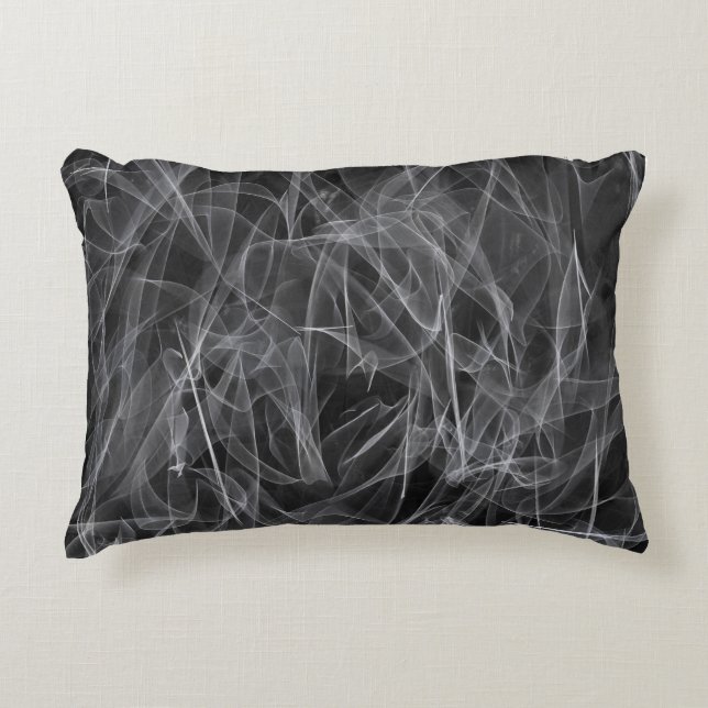 Elegant Smoke Swirls – Mystical Aesthetics Decorative Cushion (Front)