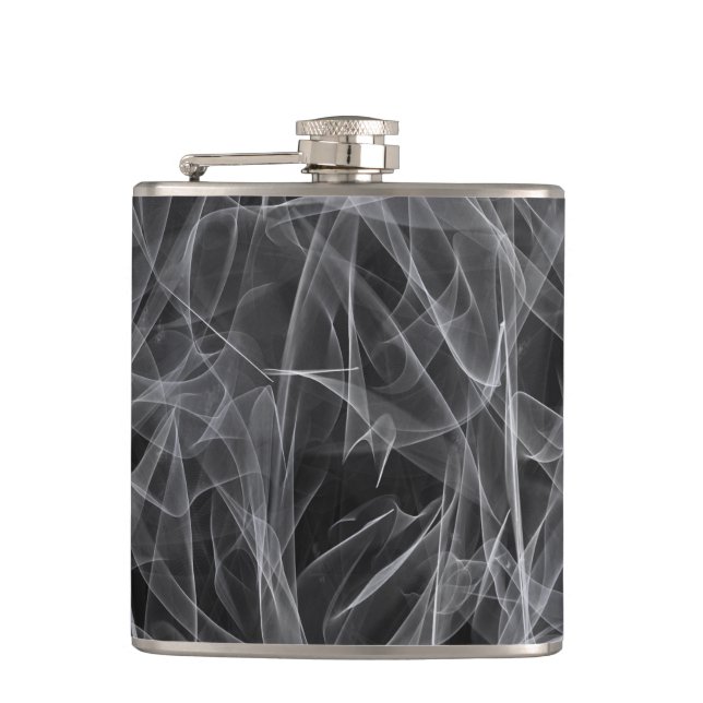 Elegant Smoke Swirls – Mystical Aesthetics Hip Flask (Front)