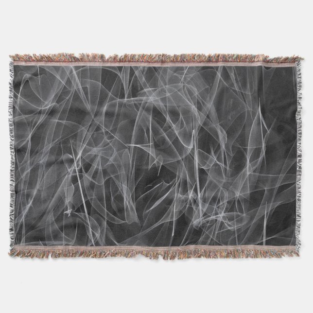 Elegant Smoke Swirls – Mystical Aesthetics  Throw Blanket (Front)