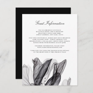 Elegant Smoky Floral Black Wedding Insert Card