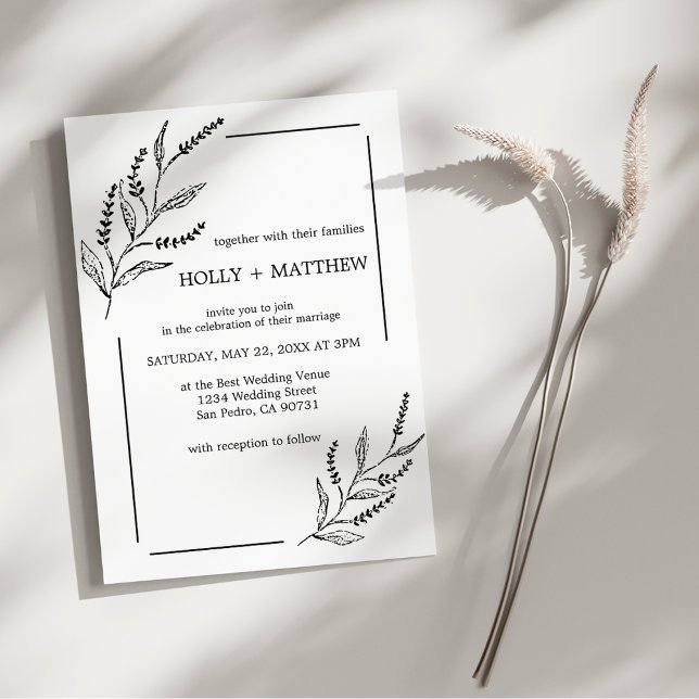 Elegant Smple Lavender Chic Botanical Wedding Invitation (Creator Uploaded)