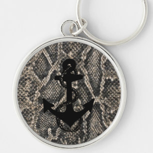 elegant snake skin nautical ANCHOR + ROPE   Key Ring
