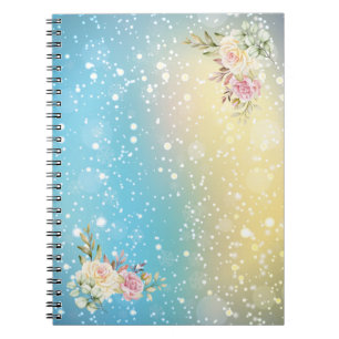 Elegant Snow Blue And Yellow  Notebook