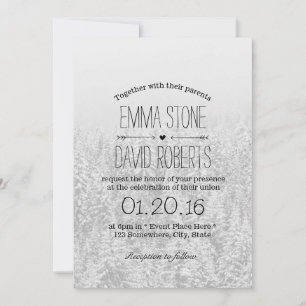 Elegant Snow Forest Winter Wedding Invitation