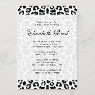 Elegant Snow Leopard Print Baby Shower Invitation