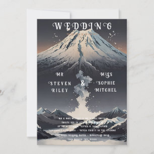Elegant Snow Volcano Wedding Invitations
