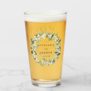 Elegant Snowberry+Eucalyptus Wreath Wedding Glass