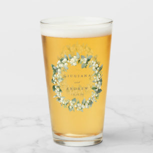 Elegant Snowberry+Eucalyptus Wreath Winter Wedding Glass