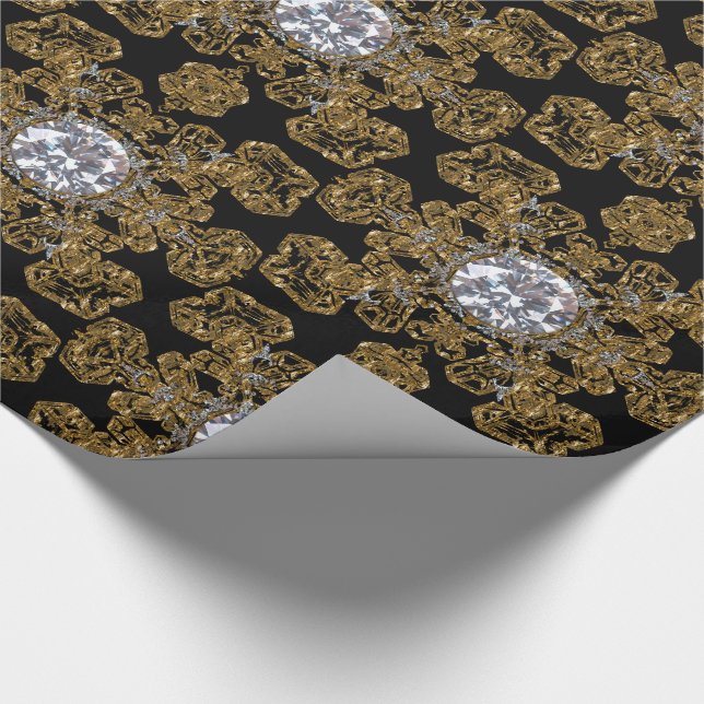 Elegant Snowfall Magical Flakes Unique Christmas Wrapping Paper (Corner)