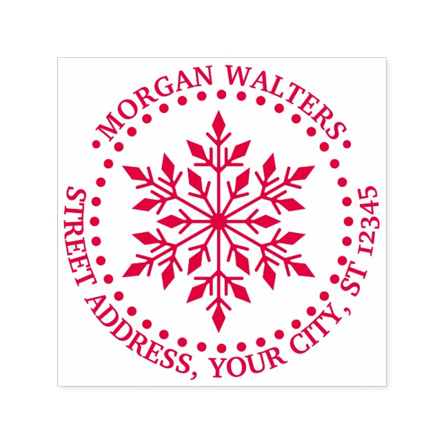 Elegant Snowflake #1 Name Return Address  Self-inking Stamp (Design)