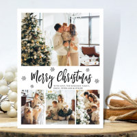 Elegant Snowflake 4 Photo Collage Christmas