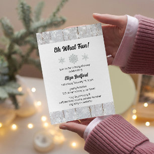 Elegant Snowflake Baby Shower Invitation