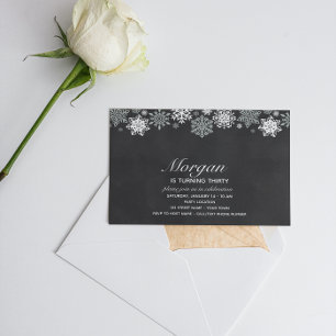 Elegant Snowflake Birthday Invitation