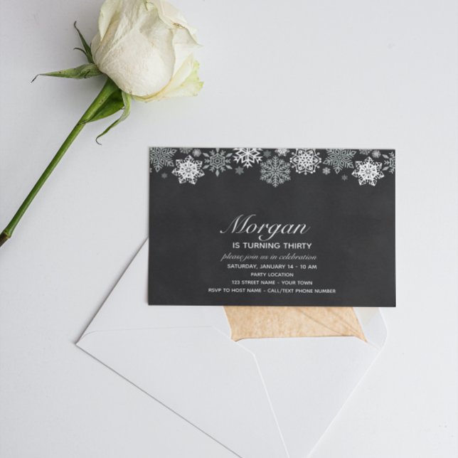 Elegant Snowflake Birthday Invitation (Creator Uploaded)