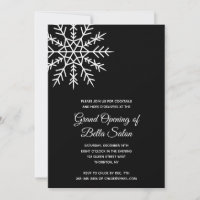 Elegant Snowflake Black Holiday Grand Opening