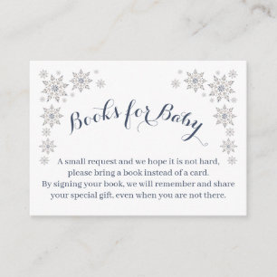 Elegant Snowflake Books for Baby Enclosure Card