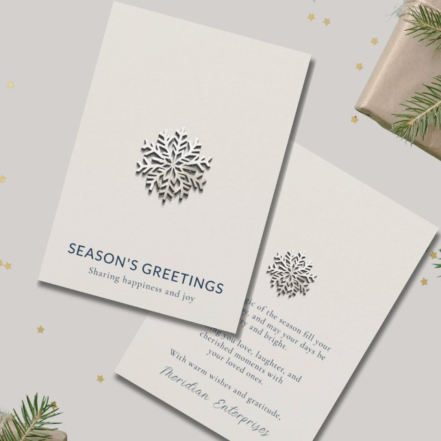 Elegant Snowflake Business Greeting Card (Creator Uploaded)