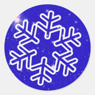 Elegant Snowflake Christmas Merry Winter Classic Round Sticker