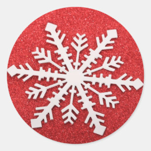 Elegant Snowflake Christmas Merry Winter Classic Round Sticker