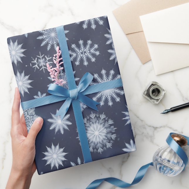 Elegant Snowflake Christmas modern Wrapping Paper (Gifting)