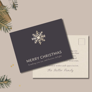 Elegant Snowflake Christmas Postcard