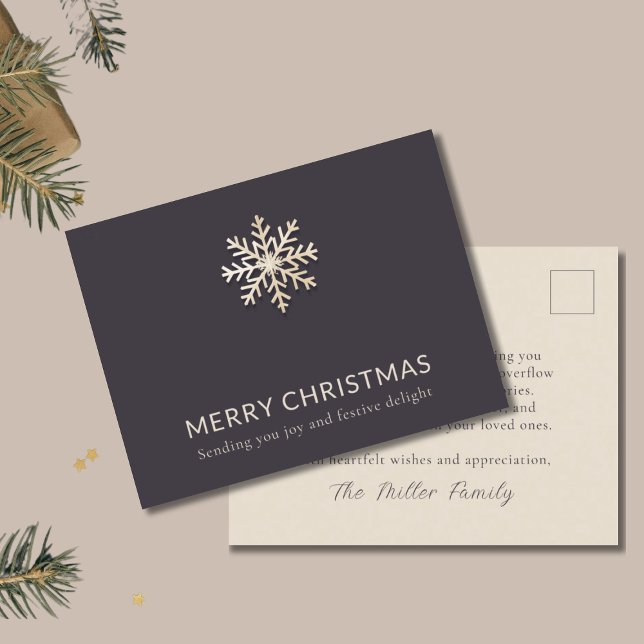 Elegant Snowflake Christmas Postcard (Creator Uploaded)