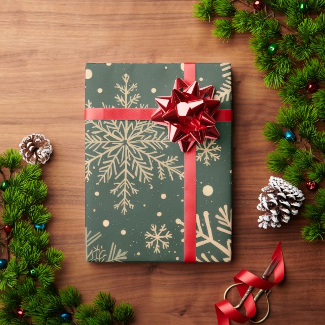  Elegant Snowflake Christmas Wrapping Paper (Holiday Gift)
