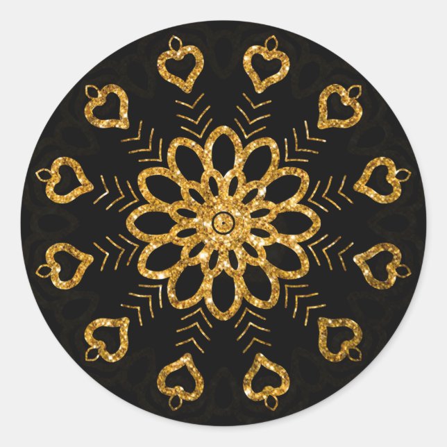 Elegant Snowflake Floral Mandala Stickers (Front)