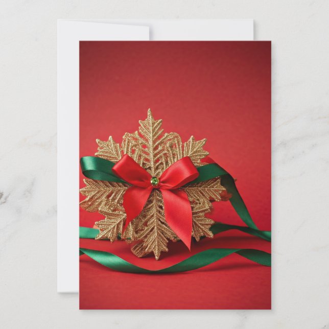 Elegant Snowflake Holiday Card  (Front)