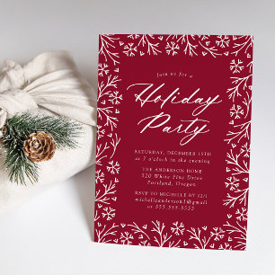Elegant Snowflake Holiday Party Invitation