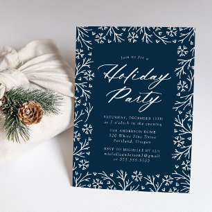 Elegant Snowflake Holiday Party Invitation